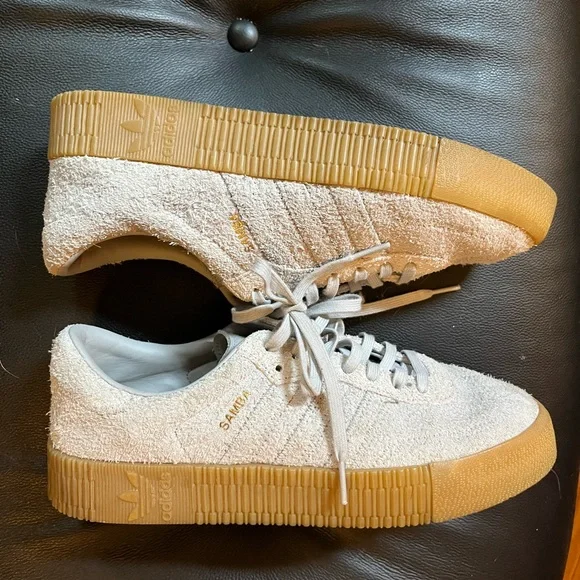 adidas Light Gray Sambas Sneakers Size 10 - Picture 2 of 11